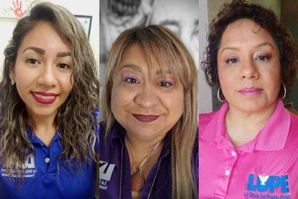 three portraits side-by-side of medicaid ambassadors Kayla Montaño, Elizabeth Rodriguez, and Sareth Garcia